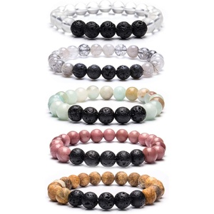 image:imageBivei Beaded Bracelet Set 5pcs for Women Men  Natural Gemstone Crystal Bracelets Healing Anxiety Round Stretch JewelryAmazonite  Rhodonite Beaded