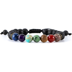 image:imageBivei Chakra Bead Bracelets for Women  8mm 7 Chakra Bracelet With Real Stones Meditation Yoga Gemstone JewelryLava Stone  Chakras
