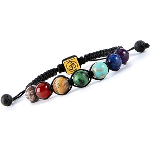 image:imageBivei Chakra Bead Bracelets for Women  8mm 7 Chakra Bracelet With Real Stones Meditation Yoga Gemstone JewelryOM Charm