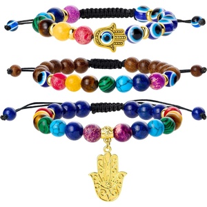 image:imageBivei Chakra Bead Bracelets for Women  8mm 7 Chakra Bracelet With Real Stones Yoga Gemstone Jewelry 3 Pack1 Set of 3 khamsah