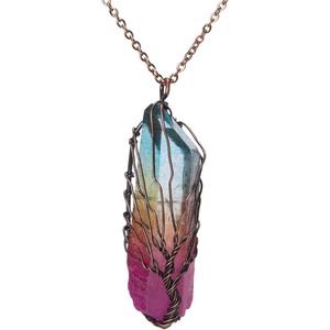 image:imageBivei Life Tree Copper Wire Wrapped Crystal Necklace  Chakra Pendant Natural Stone Quartz Reiki Jewelry Gift for WomenChakra