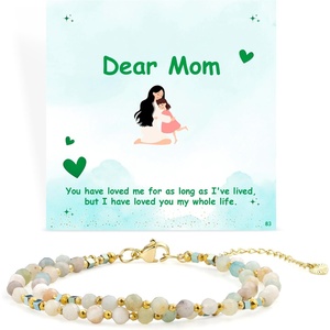 image:imageBivei Mother Gift Bracelets for Women  Amazonite Bracelet Perfect for Daughter Grandma Doublelayered Crystal Bracelets Inspirational Gifts for Sister WifeDear Mom
