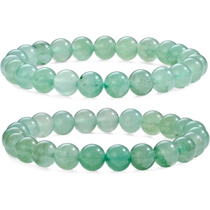 image:imageBivei Natural Crystals Gemstone Healing Stretchy Round Beaded Bracelet  8MM Semi Precious Beads Bracelet Handmade Spiritual Jewelry Gift for Women MenEnhance Positive Energy8mm Green Aventurine Growth