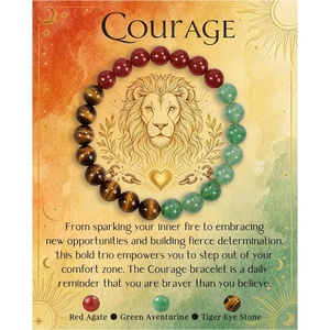 image:imageBivei Protection Crystal Healing Bracelet  8MM Strength Bracelet Spiritual Stretch Beaded Jewelry for Women Men GiftCourage