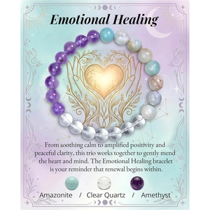 image:imageBivei Protection Crystal Healing Bracelet  8MM Strength Bracelet Spiritual Stretch Beaded Jewelry for Women Men GiftEmotional Healing