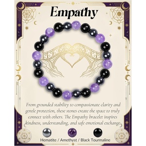image:imageBivei Protection Crystal Healing Bracelet  8MM Strength Bracelet Spiritual Stretch Beaded Jewelry for Women Men GiftEmpathy