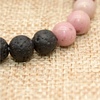 image:image8mm Lava Rock Bracelet  Essential Oil Diffuser Stone Bead Bracelets for Women Stress Relief AromatherapyRhodonite