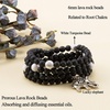 image:imageBivei 108 Mala Beads Lava Rock Stone Essential Oil Diffuser Gemstone Prayer Bead Bracelet Meditation NecklaceLava Stone Elephant Charm