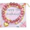 image:imageBivei 1618213040 Birthday Bracelet Gifts for Girls Women Natural Semi Precious Crystal Healing Stone Beads Heart Charm Stretch Beaded Birthday Bracelets for Best Friends Daughter Mom Sister Wife65 inchPassion Fusion Heart1