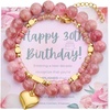 image:imageBivei 1618213040 Birthday Bracelet Gifts for Girls Women Natural Semi Precious Crystal Healing Stone Beads Heart Charm Stretch Beaded Birthday Bracelets for Best Friends Daughter Mom Sister Wife7 inchPassion Fusion Heart1