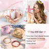 image:imageBivei 16th Birthday Gifts for Girls Natural Semi Precious Crystal Healing Stone Beads Heart Charm Stretch Beaded Birthday Bracelets for Teenage Daughter Best Friends  Pink