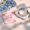 image:imageBivei 18th Birthday Gifts for Girls Natural Semi Precious Crystal Healing Stone Beads Heart Charm Stretch Beaded Birthday Bracelets for Teenage Daughter Best Friends  Blue