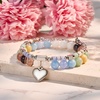image:imageBivei 18th Birthday Gifts for Girls Natural Semi Precious Crystal Healing Stone Beads Heart Charm Stretch Beaded Birthday Bracelets for Teenage Daughter Best Friends  Blue