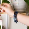 image:imageBivei 3 Layers Essential Oil Bracelets  Natural Gemstone Bead Lava Rock Stone Aromatherapy Diffuser Anxiety Relief Bracelet Azurite MalachiteAzurite Malachite