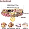 image:imageBivei 405060 Birthday Gifts for Women Natural Semi Precious Crystal Healing Stone Beads Heart Charm Stretch Beaded Birthday Bracelets for Her Best Friends Sister Mom Wife  Rose Red7 inchSweet Serenade Heart1