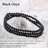image:imageBivei 4mm Beaded Bracelets for Women Handmade Semi Precious Natural Stone Stretch Elastic Jewelry Yoga Protection GiftsBlack Onyx  Grounding