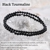 image:imageBivei 4mm Beaded Bracelets for Women Handmade Semi Precious Natural Stone Stretch Elastic Jewelry Yoga Protection GiftsBlack Tourmaline  Protective