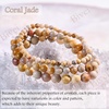 image:imageBivei 4mm Beaded Bracelets for Women Handmade Semi Precious Natural Stone Stretch Elastic Jewelry Yoga Protection GiftsCoral JadeCreativity  Calm