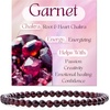 image:imageBivei 4mm Beaded Bracelets for Women Handmade Semi Precious Natural Stone Stretch Elastic Jewelry Yoga Protection GiftsGarnet  Energizing