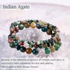 image:imageBivei 4mm Beaded Bracelets for Women Handmade Semi Precious Natural Stone Stretch Elastic Jewelry Yoga Protection GiftsIndian AgateAncient Calm
