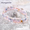 image:imageBivei 4mm Beaded Bracelets for Women Handmade Semi Precious Natural Stone Stretch Elastic Jewelry Yoga Protection GiftsMorganite  Soothing