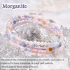 image:imageBivei 4mm Beaded Bracelets for Women Handmade Semi Precious Natural Stone Stretch Elastic Jewelry Yoga Protection GiftsMorganite  Soothing