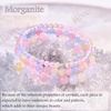 image:imageBivei 4mm Beaded Bracelets for Women Handmade Semi Precious Natural Stone Stretch Elastic Jewelry Yoga Protection GiftsMorganite  Soothing