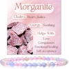 image:imageBivei 4mm Beaded Bracelets for Women Handmade Semi Precious Natural Stone Stretch Elastic Jewelry Yoga Protection GiftsMorganite  Soothing