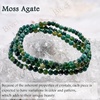 image:imageBivei 4mm Beaded Bracelets for Women Handmade Semi Precious Natural Stone Stretch Elastic Jewelry Yoga Protection GiftsMoss Agate  Grounding