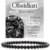 image:imageBivei 4mm Beaded Bracelets for Women Handmade Semi Precious Natural Stone Stretch Elastic Jewelry Yoga Protection GiftsObsidian  Protective