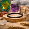 image:imageBivei 4mm Beaded Bracelets for Women Handmade Semi Precious Natural Stone Stretch Elastic Jewelry Yoga Protection GiftsObsidian  Protective