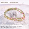 image:imageBivei 4mm Beaded Bracelets for Women Handmade Semi Precious Natural Stone Stretch Elastic Jewelry Yoga Protection GiftsRainbow Tournaline  Balancing