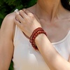 image:imageBivei 4mm Beaded Bracelets for Women Handmade Semi Precious Natural Stone Stretch Elastic Jewelry Yoga Protection GiftsRed JasperStrong Base