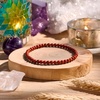 image:imageBivei 4mm Beaded Bracelets for Women Handmade Semi Precious Natural Stone Stretch Elastic Jewelry Yoga Protection GiftsRed JasperStrong Base