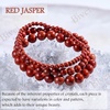 image:imageBivei 4mm Beaded Bracelets for Women Handmade Semi Precious Natural Stone Stretch Elastic Jewelry Yoga Protection GiftsRed JasperStrong Base