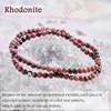 image:imageBivei 4mm Beaded Bracelets for Women Handmade Semi Precious Natural Stone Stretch Elastic Jewelry Yoga Protection GiftsRhodonite  Healing