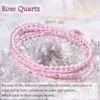 image:imageBivei 4mm Beaded Bracelets for Women Handmade Semi Precious Natural Stone Stretch Elastic Jewelry Yoga Protection GiftsRose Quartz  Loving