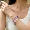 image:imageBivei 4mm Beaded Bracelets for Women Handmade Semi Precious Natural Stone Stretch Elastic Jewelry Yoga Protection GiftsRose Quartz  Loving