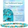 image:imageBivei 4mm Beaded Bracelets for Women Handmade Semi Precious Natural Stone Stretch Elastic Jewelry Yoga Protection GiftsSea Sediment Jasper  Grounding
