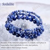 image:imageBivei 4mm Beaded Bracelets for Women Handmade Semi Precious Natural Stone Stretch Elastic Jewelry Yoga Protection GiftsSodaliteClear Insight  Authenticity