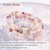 image:imageBivei 4mm Beaded Bracelets for Women Handmade Semi Precious Natural Stone Stretch Elastic Jewelry Yoga Protection GiftsViolet StoneDeep Peace