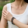 image:imageBivei 4mm Beaded Bracelets for Women Handmade Semi Precious Natural Stone Stretch Elastic Jewelry Yoga Protection GiftsWhite Turquoise  Stabilizing