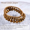 image:imageBivei 4mm Beaded Bracelets for Women Handmade Semi Precious Natural Stone Stretch Elastic Jewelry Yoga Protection GiftsWood Grain JasperSteady Growth