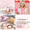 image:imageBivei 50th Birthday Gifts for Women Natural Semi Precious Crystal Healing Stone Beads Heart Charm Stretch Beaded Birthday Bracelets for Her Best Friends Mom Sister Aunt  Rose Red