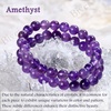 image:imageBivei 8mm Beaded Bracelets for Women Handmade Semi Precious Natural Stone Stretch Elastic Jewelry Yoga Protection GiftsAmethyst  Tranquility
