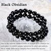 image:imageBivei 8mm Beaded Bracelets for Women Handmade Semi Precious Natural Stone Stretch Elastic Jewelry Yoga Protection GiftsBlack Obsidian  Strength
