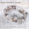 image:imageBivei 8mm Beaded Bracelets for Women Handmade Semi Precious Natural Stone Stretch Elastic Jewelry Yoga Protection GiftsBlack Rutilated Quartz  Resilience