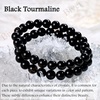 image:imageBivei 8mm Beaded Bracelets for Women Handmade Semi Precious Natural Stone Stretch Elastic Jewelry Yoga Protection GiftsBlack Tourmaline  Protection  Grounding