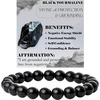 image:imageBivei 8mm Beaded Bracelets for Women Handmade Semi Precious Natural Stone Stretch Elastic Jewelry Yoga Protection GiftsBlack Tourmaline  Protection  Grounding