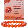 image:imageBivei 8mm Beaded Bracelets for Women Handmade Semi Precious Natural Stone Stretch Elastic Jewelry Yoga Protection GiftsCarnelian  Passion